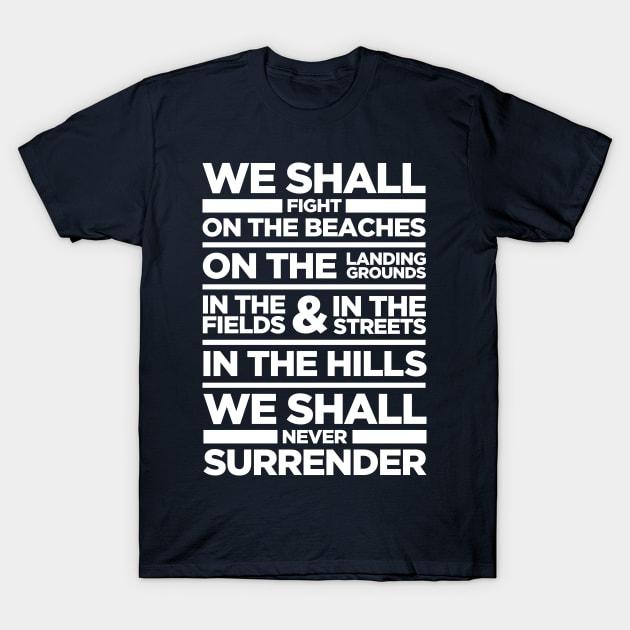 We Shall Fight On the Beaches - Winston Churchill Dunkirk Speech T-Shirt by RetroReview